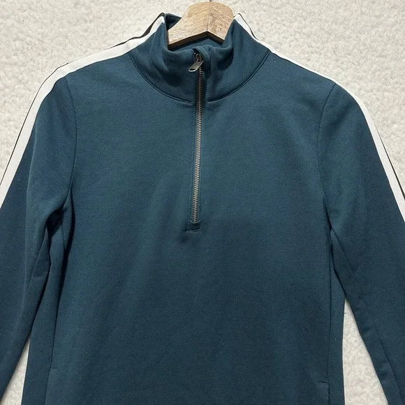 Athleta Crosstown Track Dress 1/4 Zip Long Sleeve Stripes Women's Size XS Green‎ - Picture 5 of 16